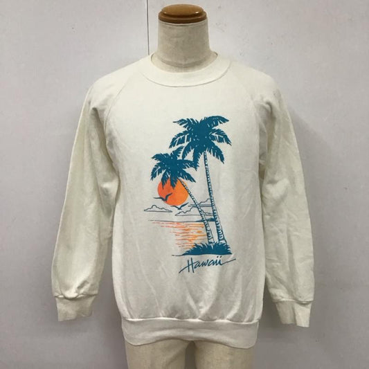 古着 USED トレーナー 長袖 スウェット裏起毛 プリント 白 / ホワイト /  メンズ USED 古着 中古 10116824