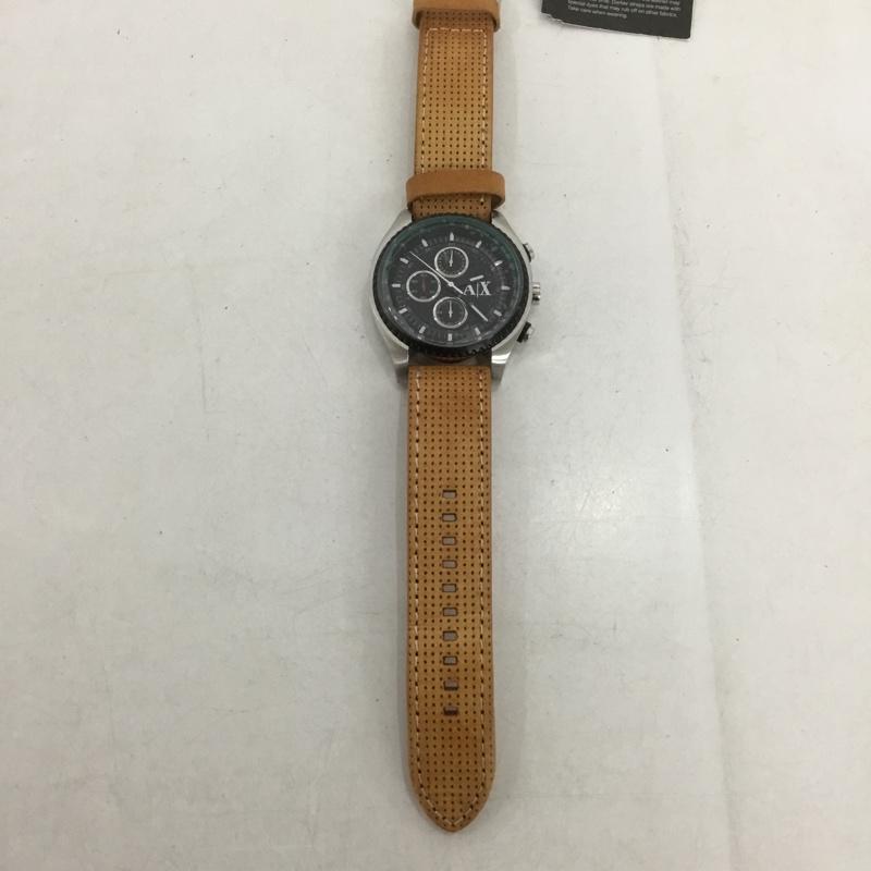 アルマーニエクスチェンジ A/X ARMANIEXCHANGE 腕時計 アナログ(クォーツ式) AX1608 レザーベルト ロゴ、文字 茶 / ブラウン / メンズ USED 古着 中古 10135205