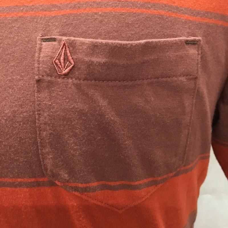 ボルコム VOLCOM Tシャツ 半袖 半袖カットソー プリントTシャツ クルーネックカットソー S ボーダー柄 マルチカラー / マルチカラー /  メンズ USED 古着 中古 10108980