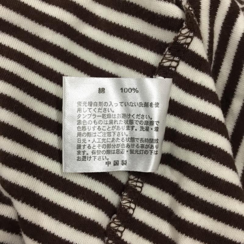 ブルックスブラザーズ BROOKS BROTHERS カットソー 長袖 52326-81 ハーフジップ M ボーダー柄 白 / ホワイト / X 茶 / ブラウン /  メンズ USED 古着 中古 10111383
