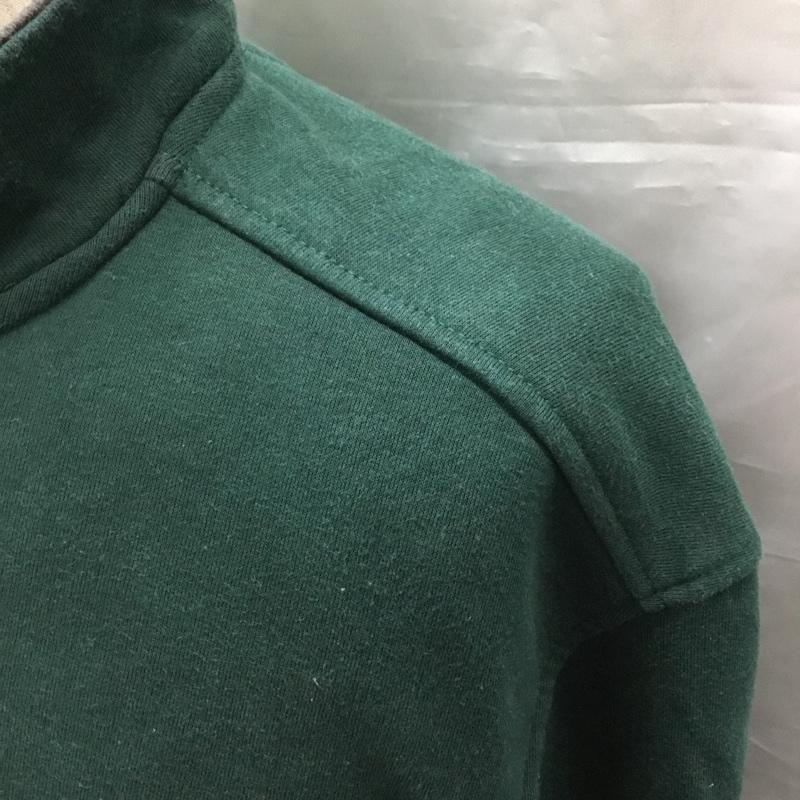 ウ゛ァンヒューゼン VANHEUSEN トレーナー 長袖 ハーフファスナー 裏起毛 L 無地 緑 / グリーン /  メンズ USED 古着 中古 10121009