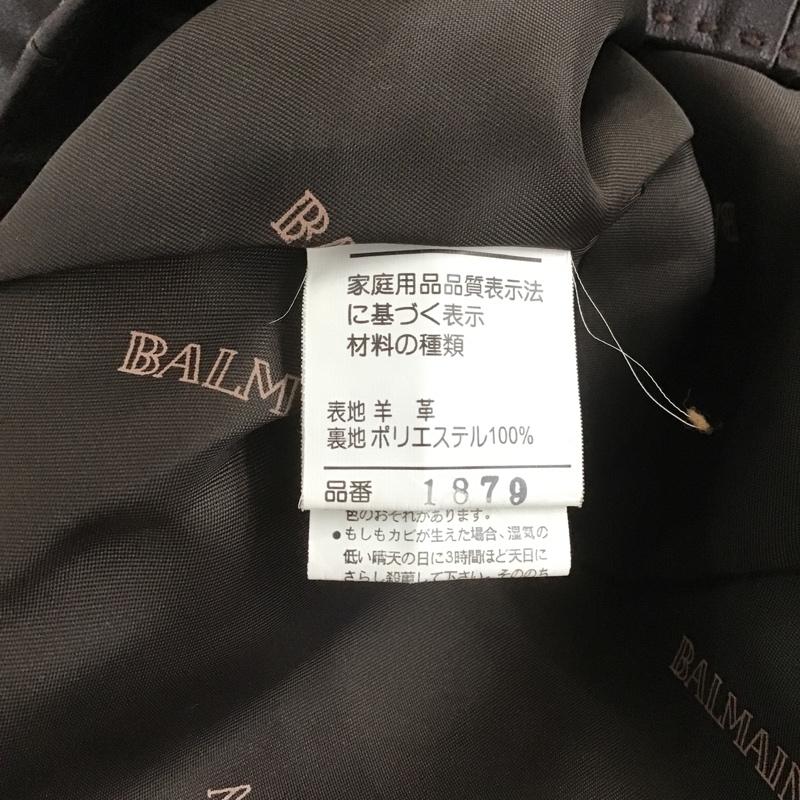 バルマン BALMAIN ジャケット、上着 ジャケット、ブレザー スタンドカラージャケット アウター カジュアルジャケット ラムレザー 無地 茶 / ブラウン / レディース USED 古着 中古 10106279