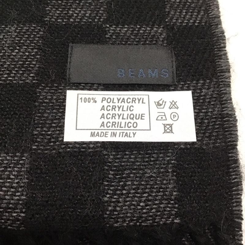 ビームス BEAMS マフラー マフラー チェック 黒 / ブラック / X 灰 / グレー / メンズ USED 古着 中古 10108640