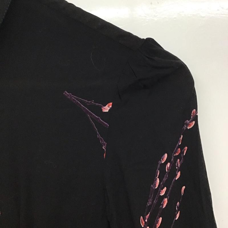 ザラウーマン ZARA WOMAN ワンピース ロングスカート 長袖シャツワンピース 前空きロングワンピース XS プリント 黒 / ブラック / レディース USED 古着 中古 10136019