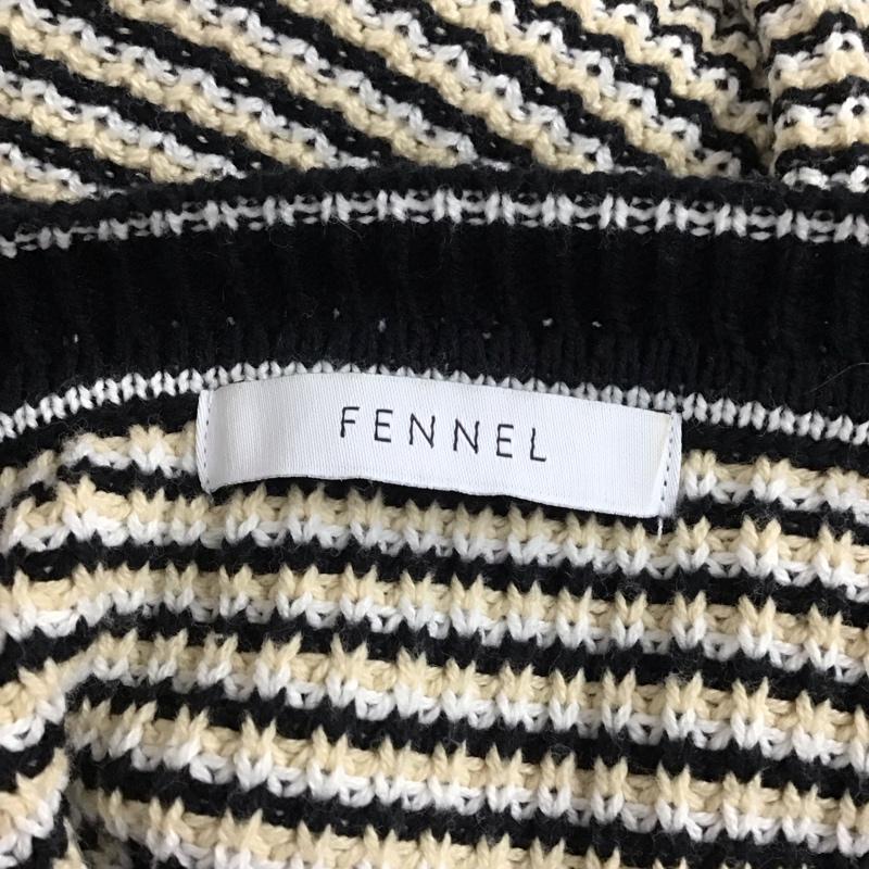 フェンネル FENNEL ニット、セーター 長袖 ナンバリングニット 9号 ボーダー柄 黒 / ブラック / X 白 / ホワイト / X ベージュ / ベージュ /  レディース USED 古着 中古 10116170
