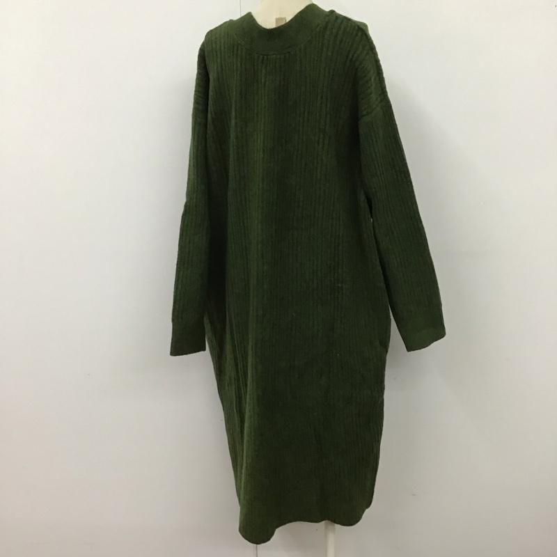 ローリーズファーム LOWRYS FARM カーディガン 長袖 長袖カーディガン 長袖カットソー ノーカラージャケット 前開カーディガン FREE 無地 カーキ / カーキ / レディース USED 古着 中古 10123698
