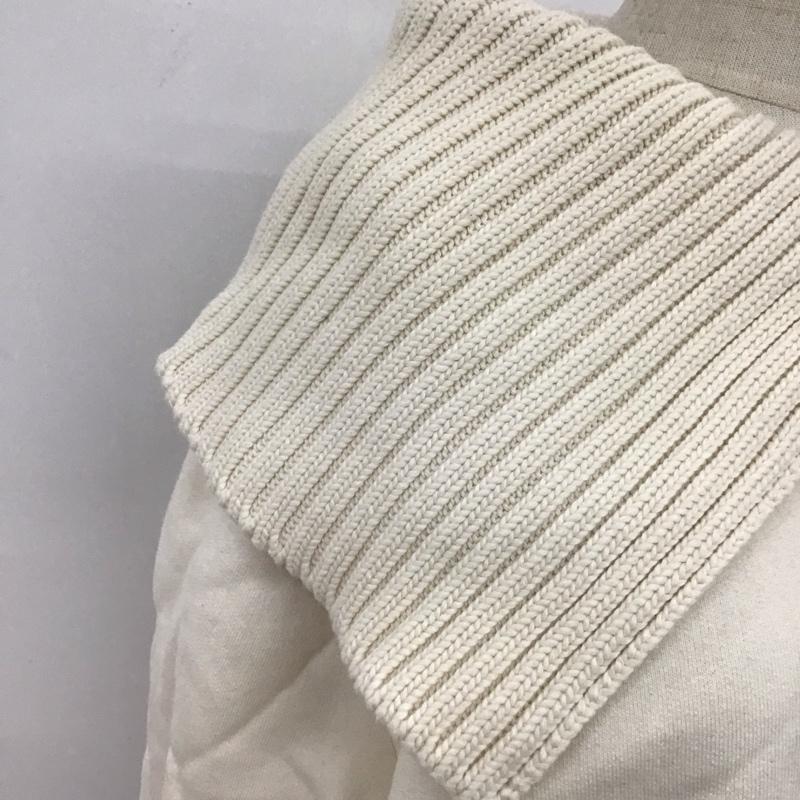 ザラ ZARA トレーナー 長袖 5644 468 712 ニット襟 裏起毛 M 無地 アイボリー / アイボリー / レディース USED 古着 中古 10108296