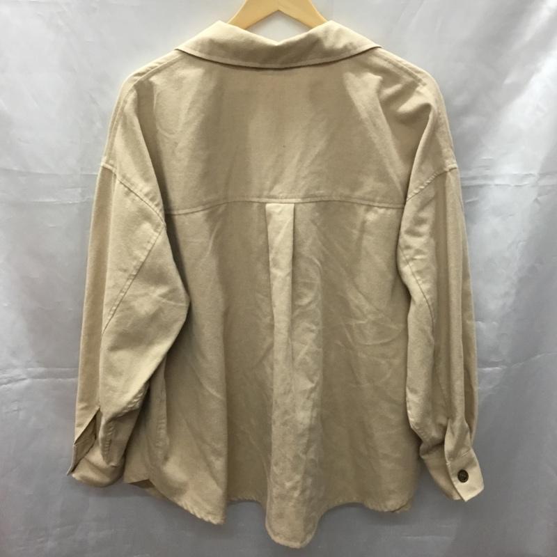 アズールバイマウジー AZUL BY MOUSSY シャツ、ブラウス 長袖 250EAB30-266I H/B LOOSE SHIRT L 無地 ベージュ / ベージュ / レディース USED 古着 中古 10110851