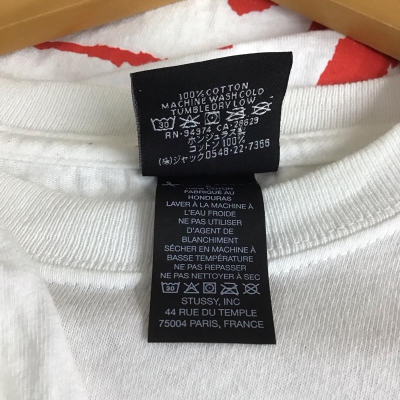 ステューシー STUSSY カットソー 長袖 長袖カットソー プリントカットソー クルーネック S ロゴ、文字 白 / ホワイト / メンズ USED 古着 中古 10149191