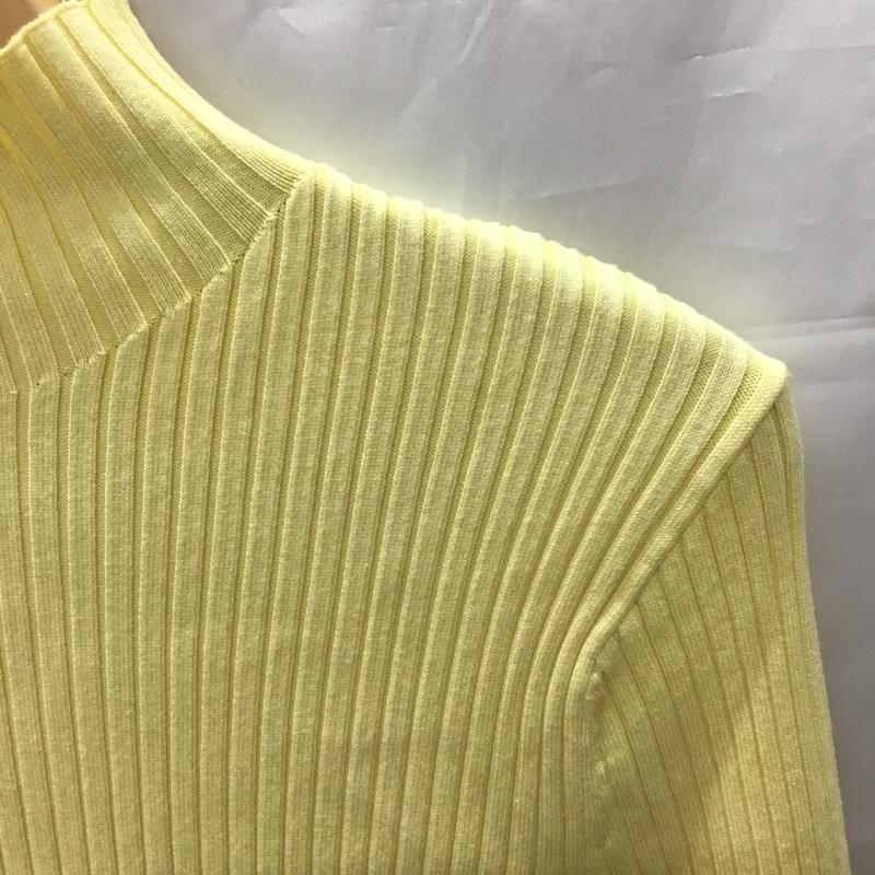 ザラ ZARA カットソー 長袖 3519 105 300 リブ ハイネック L 無地 黄 / イエロー / レディース USED 古着 中古 10118998