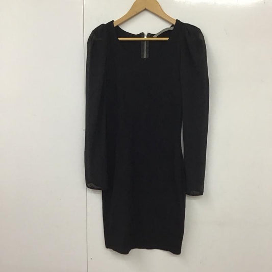 ザラベーシック ZARA BASIC ワンピース ひざ丈スカート M 無地 黒 / ブラック /  レディース USED 古着 中古 10131569
