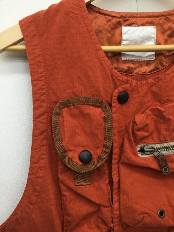 ユーズドクロージング used clothes ベスト ベスト dezert リップストップベスト ベルクロ M 無地 橙 / オレンジ / メンズ USED 古着 中古 10110112