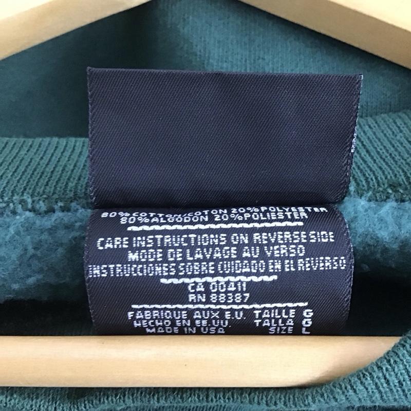 アディダス adidas トレーナー 長袖 長袖トレーナー スウェット クルーネック プルオーバー L ロゴ、文字 緑 / グリーン / メンズ USED 古着 中古 10146231