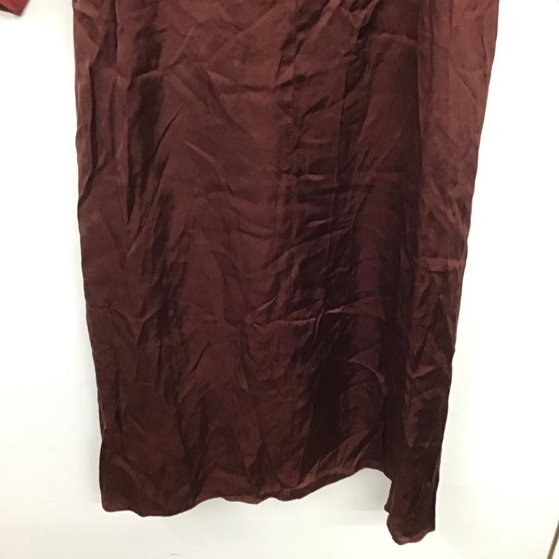 ザラ ZARA ワンピース ロングスカート 8426 740 606 タイ付き 長袖 S 無地 赤 / レッド / レディース USED 古着 中古 10138646