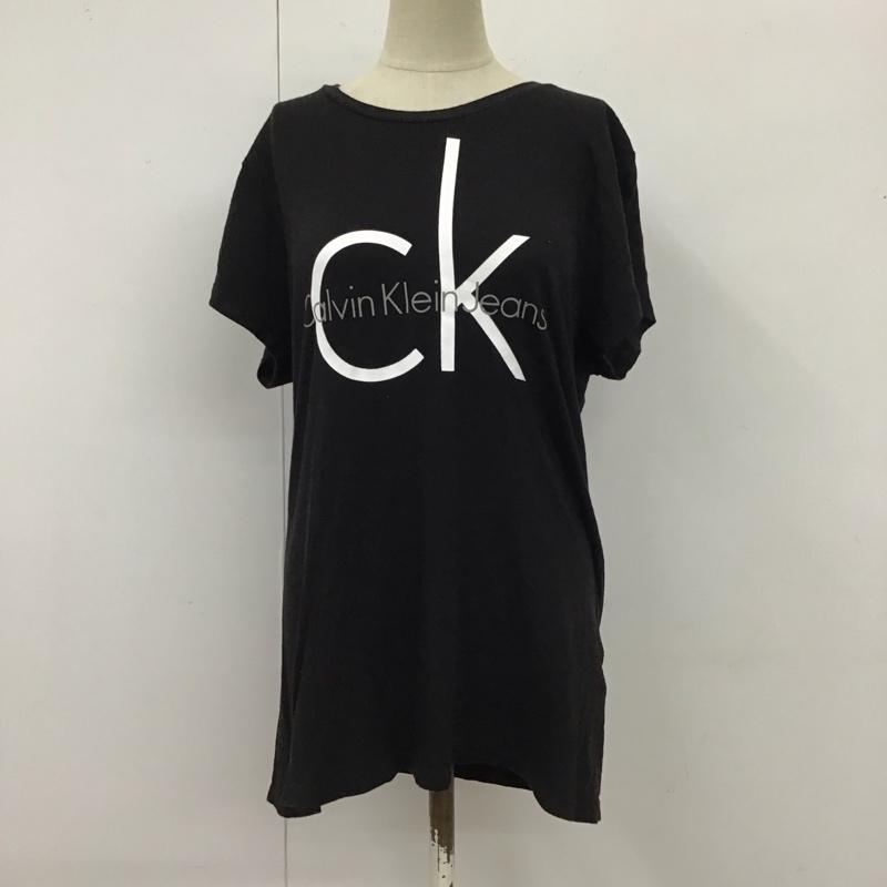 カルバン・クライン Calvin Klein Tシャツ 半袖 半袖カットソー プリントTシャツ クルーネックカットソー L プリント 黒 / ブラック / レディース USED 古着 中古 10115917