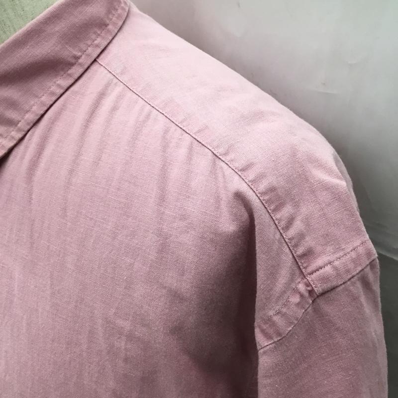 チャップスラルフローレン CHAPSRALPHLAUREN シャツ、ブラウス 半袖 半袖シャツ カラーシャツ 半袖カットソー 無地シャツ 80s 水兵タグ L 無地 桃 / ピンク /  メンズ USED 古着 中古 10109339