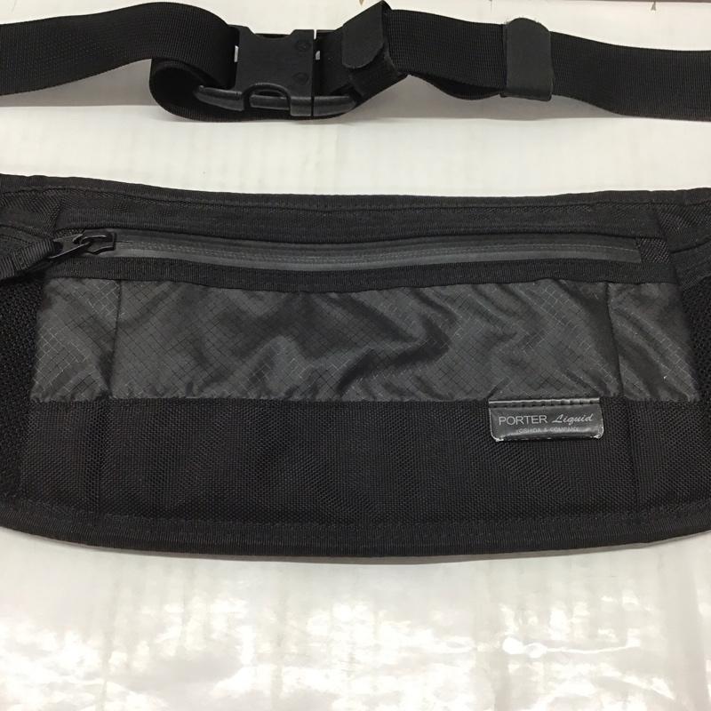 ポーター PORTER ウエストバッグ ウエストバッグ LIQUID ボディバッグ ロゴ、文字 黒 / ブラック / メンズ USED 古着 中古 10113353
