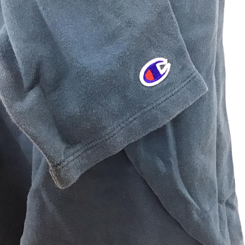 チャンピオン Champion トレーナー 七分袖 CWSN013R ワイド ビッグスウェット M ロゴ、文字 青 / ブルー / レディース USED 古着 中古 10114785