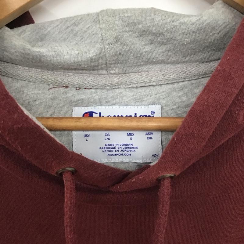 チャンピオン Champion パーカー 長袖 長袖パーカー プルオーバーパーカー スウェット XXL ロゴ、文字 えんじ / ワインレッド / メンズ USED 古着 中古 10138765