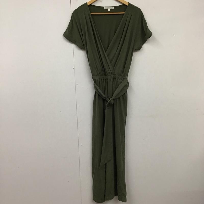 グローブ grove ワンピース・ドレス・オールインワン ワンピース・ドレス・オールインワン 768-53004 マルカンベルトカシュクールオールインワン 半袖 M 無地 カーキ / カーキ / レディース USED 古着 中古 10119221