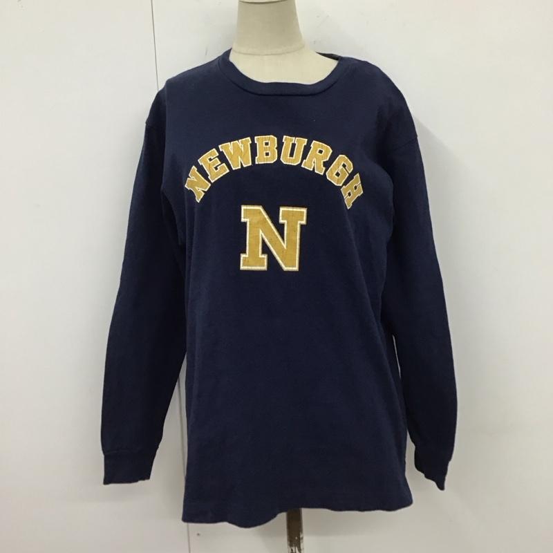 ニコアンド niko and... Tシャツ 長袖 M プリント 紺 / ネイビー / レディース USED 古着 中古 10122207