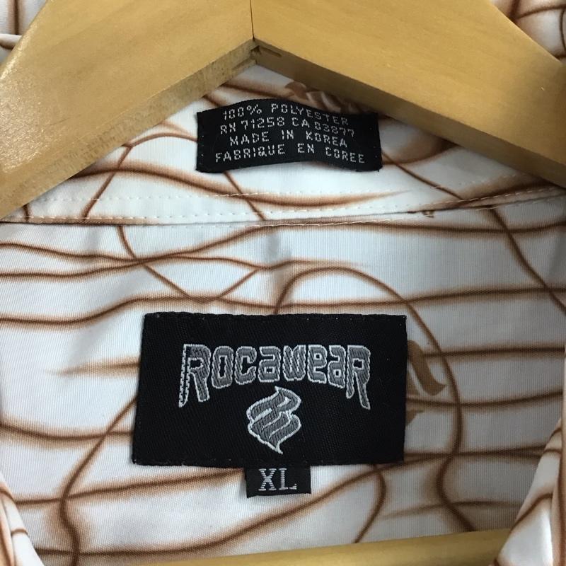 ロカウェア ROCAWEAR シャツ、ブラウス 半袖 半袖シャツ プリントシャツ ポケットシャツ XL プリント 白 / ホワイト / メンズ USED 古着 中古 10148287