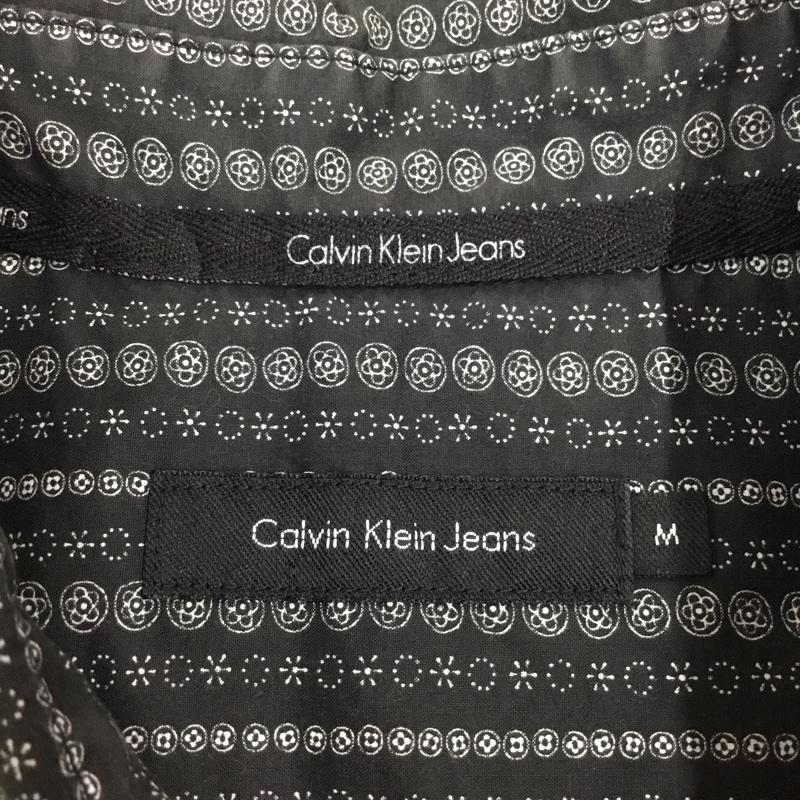 カルヴァン クライン ジーンズ Calvin Klein Jeans シャツ、ブラウス 半袖 半袖シャツ カラーシャツ 半袖カットソー 柄シャツ M ロゴ、文字 黒 / ブラック /  メンズ USED 古着 中古 10108724