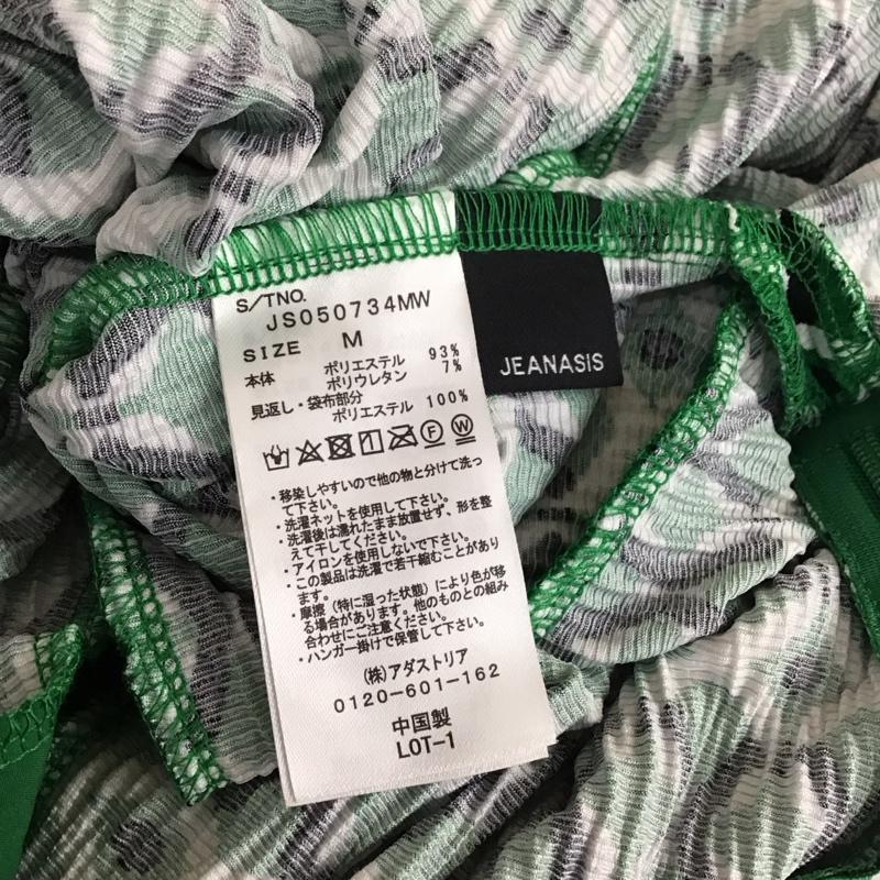 ジーナシス JEANASIS ボトムス ボトムス JS050734MW プリーツフレアパンツ M 総柄 白 / ホワイト / X 黒 / ブラック / X 緑 / グリーン / レディース USED 古着 中古 10109515