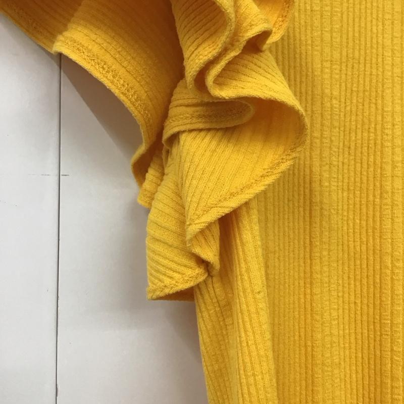 ザラ ZARA カットソー 半袖 L 無地 黄 / イエロー / レディース USED 古着 中古 10129398