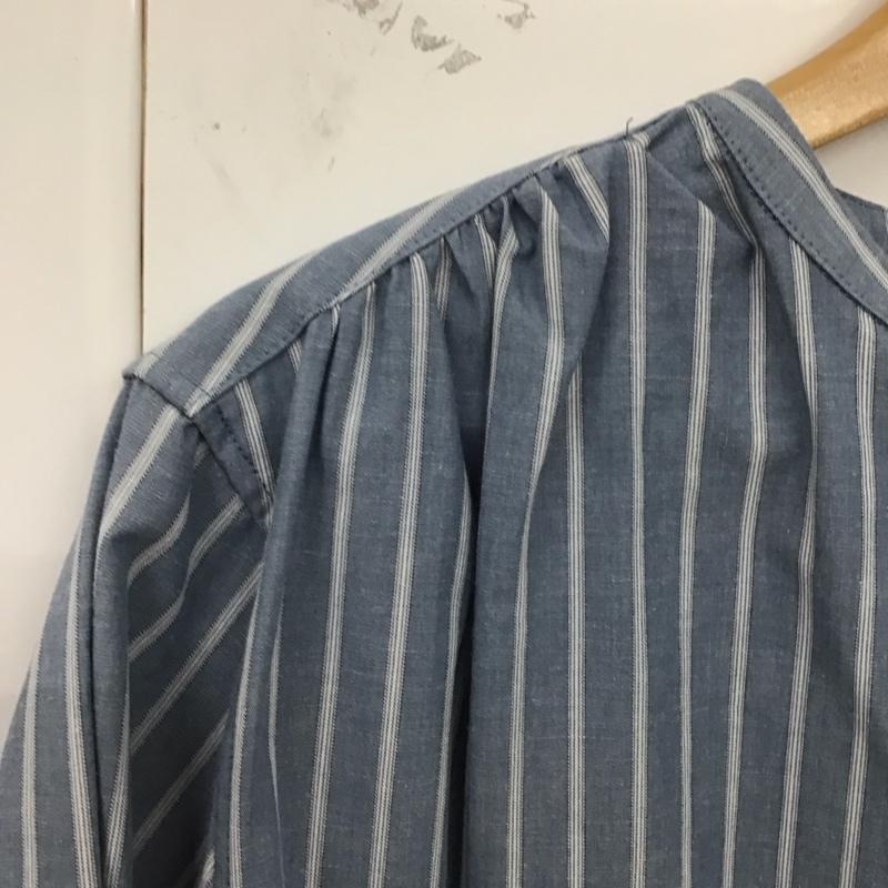 ザラ ZARA シャツ、ブラウス 長袖 M ストライプ 水色 / ライトブルー / レディース USED 古着 中古 10124783