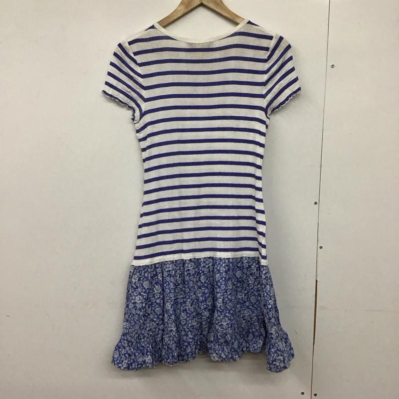 ポロラルフローレン POLO RALPH LAUREN ワンピース ミニスカート XL ボーダー柄 白 / ホワイト / X 水色 / ライトブルー /  レディース USED 古着 中古 10131974
