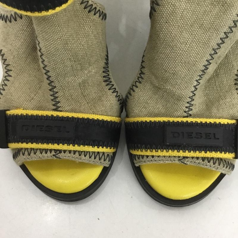 ディーゼル DIESEL サンダル サンダル ウェッジソール 38 ロゴ、文字 黄 / イエロー / X 黒 / ブラック / X ベージュ / ベージュ / レディース USED 古着 中古 10143049