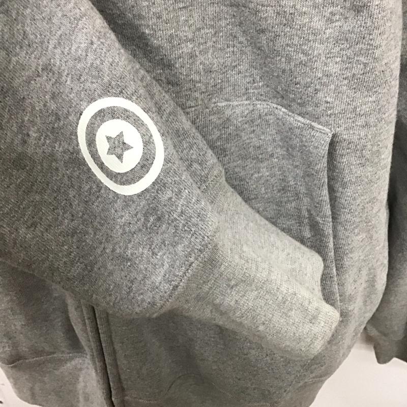 アベイシングエイプ A BATHING APE パーカー 長袖 長袖パーカー フード付きパーカー プリントスウェット トレーナー ジップアップパーカー XXL ロゴ、文字 灰 / グレー / メンズ USED 古着 中古 10107393