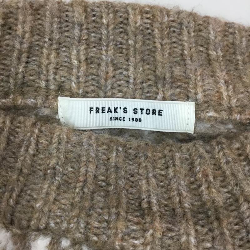 フリークスストア FREAK S STORE ニット、セーター 長袖 214-3372 ジャガード切替ニット FREE 総柄 ベージュ / ベージュ / X アイボリー / アイボリー /  レディース USED 古着 中古 10107293