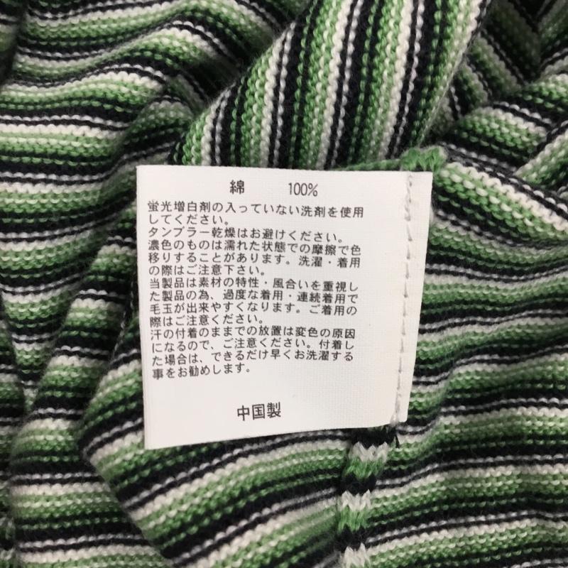 ブルックスブラザーズ BROOKS BROTHERS ニット、セーター 長袖 コットン 綿 クルーネック M ボーダー柄 白 / ホワイト / X 紺 / ネイビー / X 薄緑 / ライトグリーン / メンズ USED 古着 中古 10112880