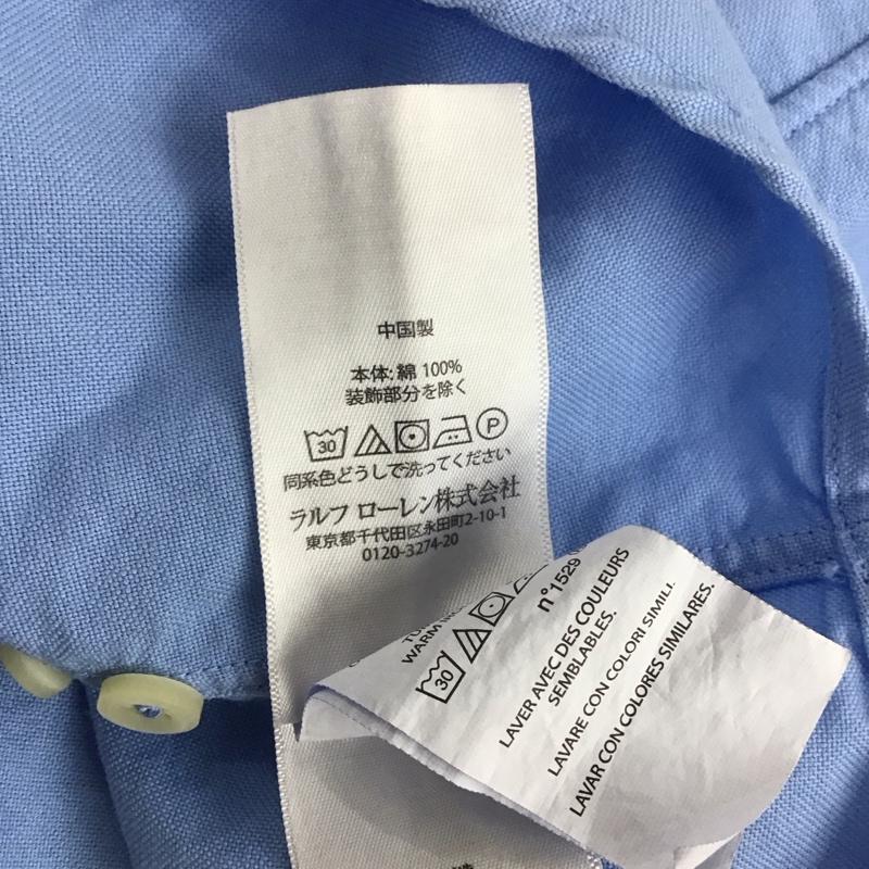 ラルフローレン RALPHLAUREN シャツ、ブラウス 長袖 長袖シャツ 無地シャツ カラーシャツ ボタンダウンシャツ XS ロゴ、文字 青 / ブルー / メンズ USED 古着 中古 10139892