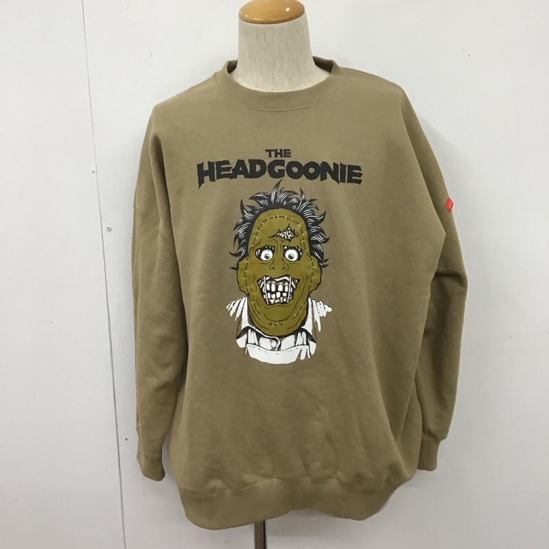 ヘッドグーニー HEADGOONIE トレーナー 長袖 長袖スウェット 長袖トレーナー リブカットソー 長袖カットソー プリントトレーナー XL プリント ベージュ / ベージュ / メンズ USED 古着 中古 10106702