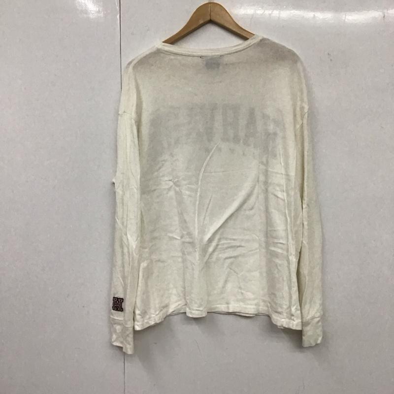 ザラ ZARA カットソー 長袖 長袖カットソー プリントカットソー クルーネック L プリント 白 / ホワイト / レディース USED 古着 中古 10132657