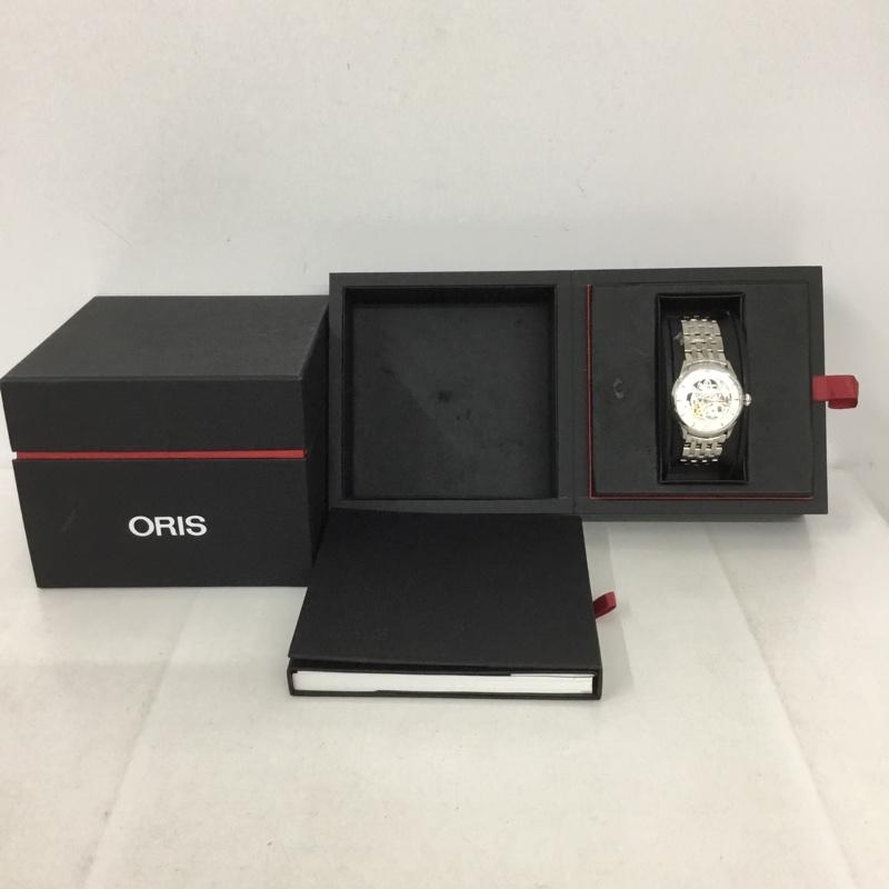 オリス ORIS 腕時計 アナログ(自動巻き) 7591-01 スケルトン 箱有 ロゴ、文字 銀 / シルバー / メンズ USED 古着 中古 10135046