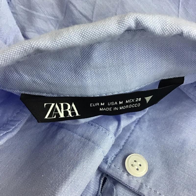 ザラ ZARA シャツ、ブラウス 長袖 2186 269 403 ショート丈 M 無地 水色 / ライトブルー / レディース USED 古着 中古 10113479
