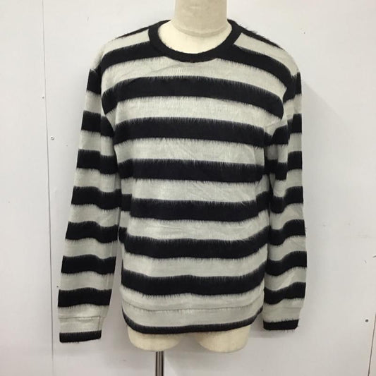 ザラメン ZARA MAN ニット、セーター 長袖 長袖ニットカットソー ニット セーター クルーネックニット XL ボーダー柄 白 / ホワイト / X 黒 / ブラック /  メンズ USED 古着 中古 10113736