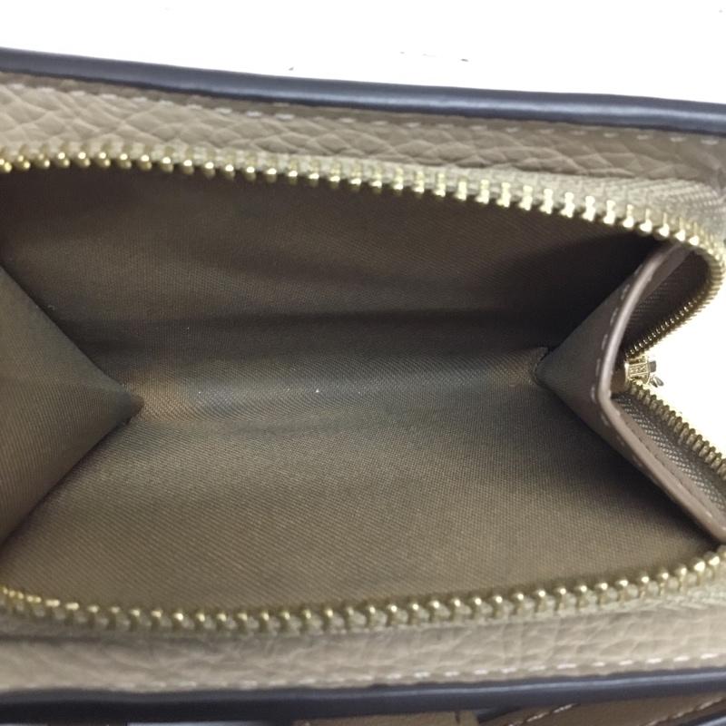 コーチ COACH 財布 二つ折り ロゴ、文字 ベージュ / ベージュ / レディース USED 古着 中古 10109759