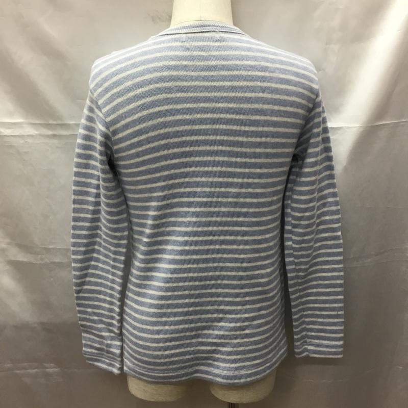 ナノベース nano base カットソー 長袖 ba73tt0552ph 接結ボーダーTシャツ L/S 長袖カットソー クルーネックカットソー M ボーダー柄 白 / ホワイト / X 水色 / ライトブルー /  メンズ USED 古着 中古 10108718
