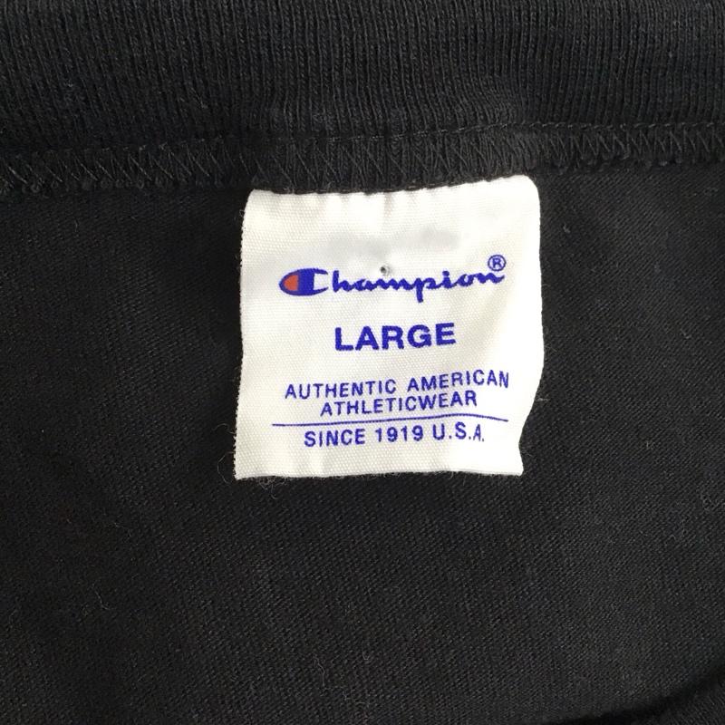 チャンピオン Champion Tシャツ 半袖 c3-p302 ベーシックTシャツ ロゴ プリントTシャツ 半袖カットソー L ロゴ、文字 黒 / ブラック /  メンズ USED 古着 中古 10112999