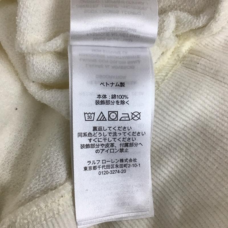 ラルフローレン RALPHLAUREN トレーナー 長袖 長袖カットソー クルーネックカットソー ロングスリーブカットソー トレーナー スウェット S ロゴ、文字 白 / ホワイト / レディース USED 古着 中古 10107356
