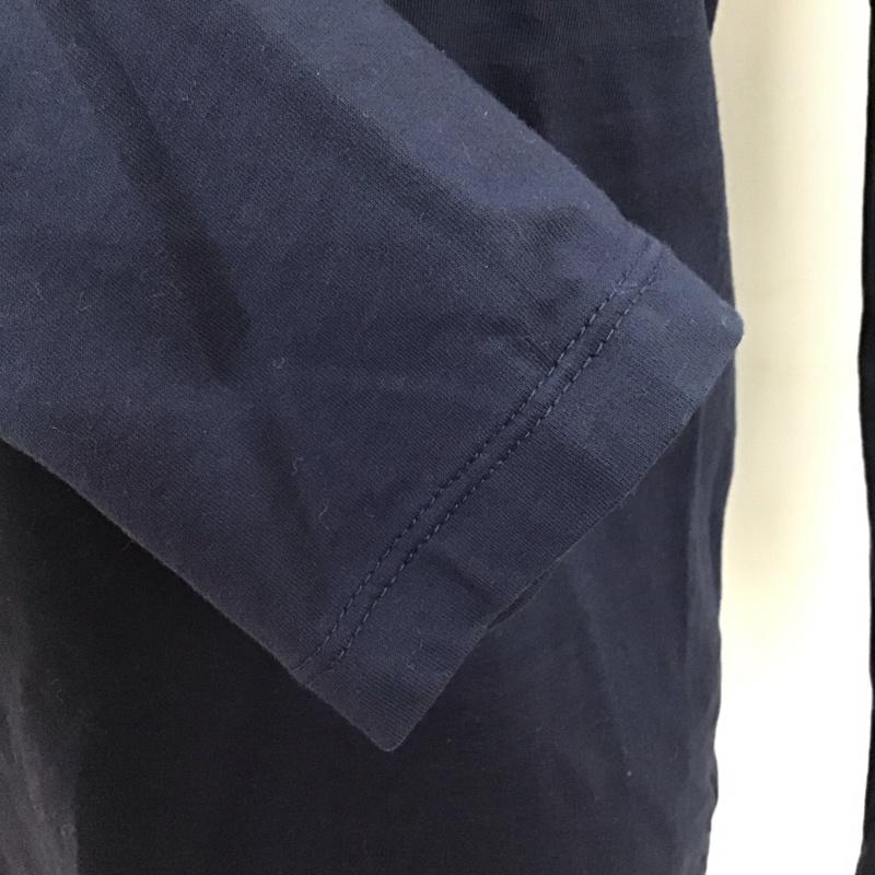 バーバリーブラックレーベル BURBERRY BLACK LABEL カットソー 長袖 長袖カットソー Vネックカットソー ロングスリーブカットソー プリントTシャツ 3 ロゴ、文字 紺 / ネイビー / メンズ USED 古着 中古 10113916