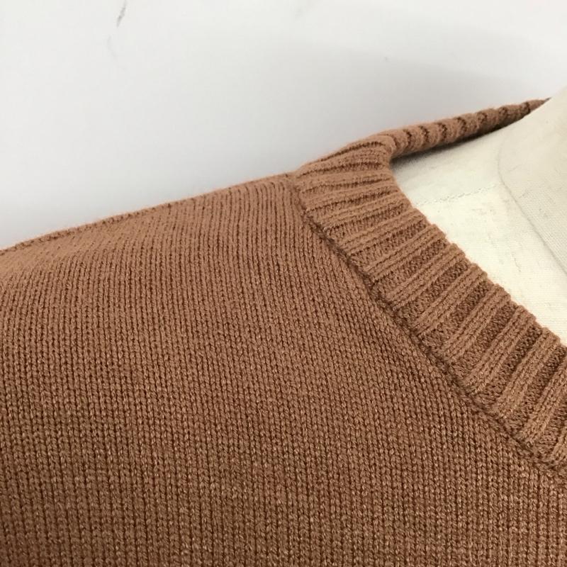 古着 USED ニット、セーター 長袖 長袖ニットカットソー ニット セーター クルーネックニット L ロゴ、文字 茶 / ブラウン / メンズ USED 古着 中古 10123931