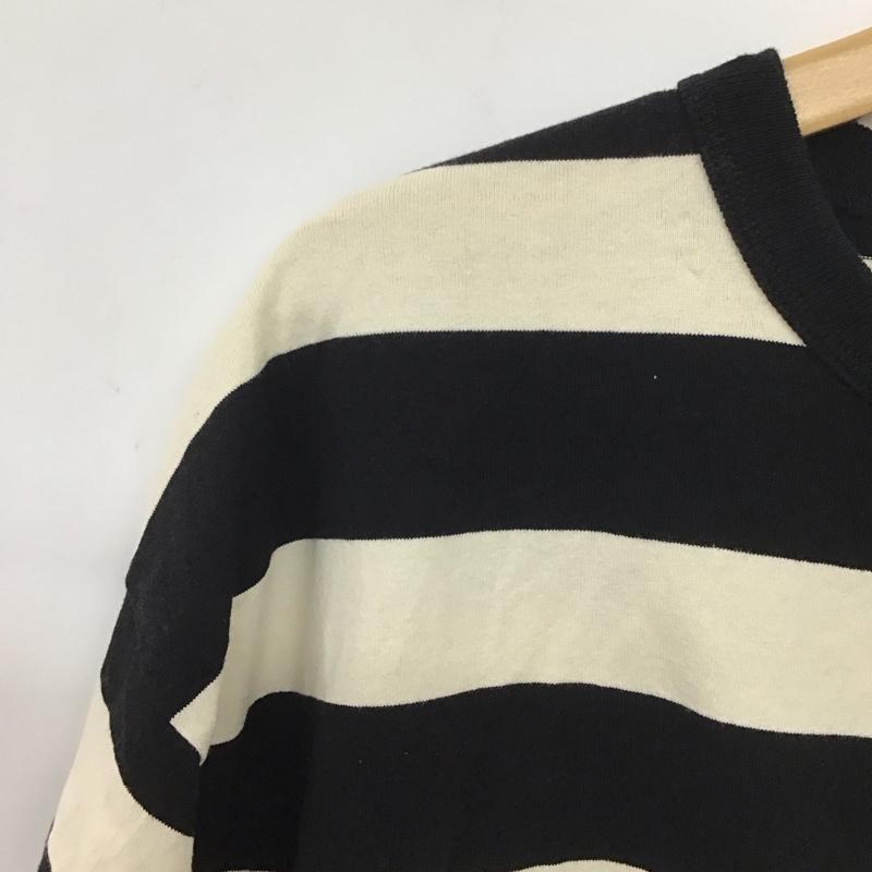 ショット schott Tシャツ 半袖 半袖カットソー プリントTシャツ クルーネックカットソー XL ボーダー柄 白 / ホワイト / X 黒 / ブラック / メンズ USED 古着 中古 10137731
