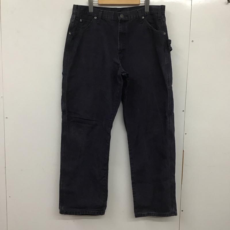 ディッキーズ Dickies パンツ ワークパンツ、ペインターパンツ ワークパンツ ワイドパンツ カジュアルパンツ 36インチ ロゴ、文字 紺 / ネイビー / メンズ USED 古着 中古 10138943