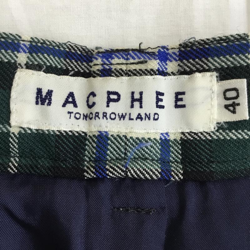 マカフィー MACPHEE パンツ スラックス 40 チェック 青 / ブルー / X 緑 / グリーン / レディース USED 古着 中古 10138290